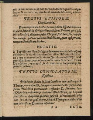 Textus Epistolae Consolatoriae.