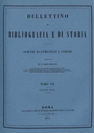 Tomo VII. Luglio 1874.