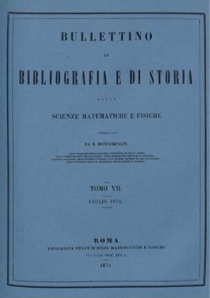 Tomo VII. Luglio 1874.