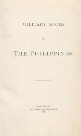 Military notes on the Philippines