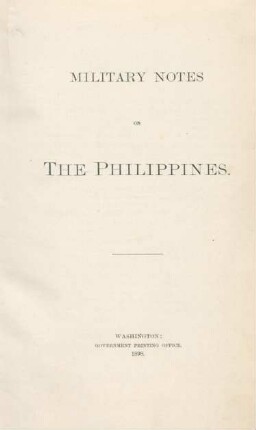 Military notes on the Philippines