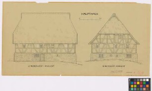 Marienheide (Oberbergischer Kreis): Haus Sturm, Wernscheid 1-2. - Haupthaus (Nordost-Ansicht, Nordwest-Ansicht)