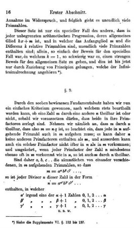 §. 9. Bildung aller Theiler einer Zahl aus den in ihr enthaltenen Primzahlen; Anzahl und Summe dieser Theiler