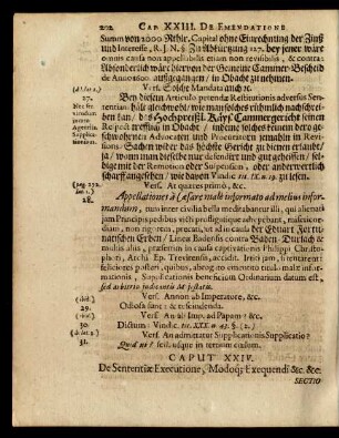 Caput XXIV. De Sententiae Executione, Modoq[ue] Exequendi &c. &c.