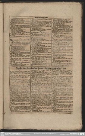 Register der fürnehmsten Haupt-Artikel Christlicher Lehre
