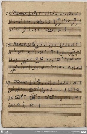 29. Anonymus, Menuette, Es-Dur