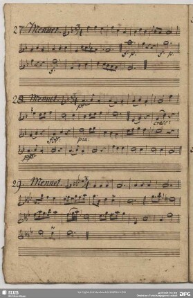 29. Anonymus, Menuette, Es-Dur