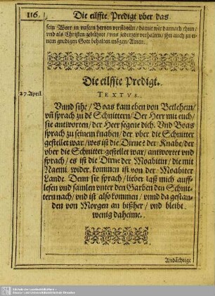 Die eilffte Predigt