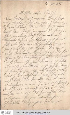 Brief vom 05.11.1905