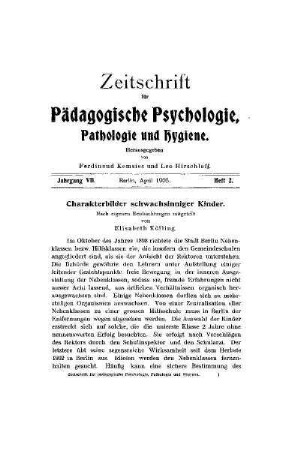 Charakterbilder schwachsinniger Kinder