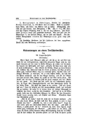 Erinnerungen an einen Dorfschulmeister : (Fortsetzung)