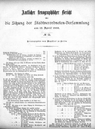No. 15, 12. April 1888