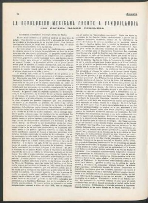 La Revolución Mexicana frente a Yanquilandia