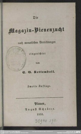 Die Magazin-Bienenzucht nach monatlichen Verrichtungen eingerichtet