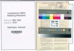 Entnazifizierung Heinrich Kerkmann , geb. 22.08.1901 (Lagerhalter)