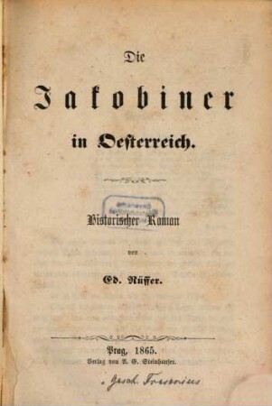 Die Jakobiner in Oesterreich : Historischer Roman