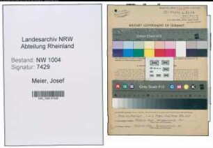 Entnazifizierung Josef Meier , geb. 13.07.1912 (Kalkulator)