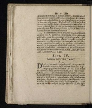 Sect. IV. Omenti historiam tradens.