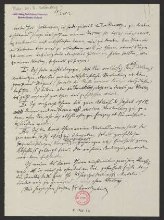 Brief an Emil Gutmann, 19.02.1912