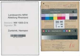 Entnazifizierung Hermann Zumbrink , geb. 08.10.1897 (Betriebsmeister)