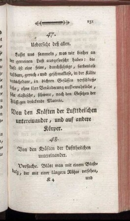 Von den Kräften der Lufttheilchen untereinander, und auf andere Körper.