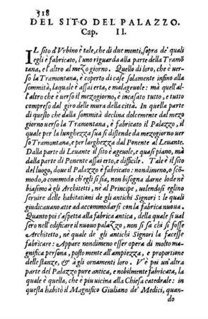 Del Sito Del Palazzo. Cap. II.