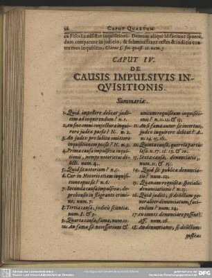 Caput IV. De Causis Impulsivis Inquisitionis