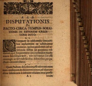 Exercitatio iur. de pacto circa tempus solutionis in favorem creditoris inito