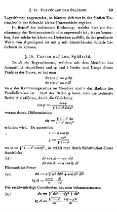 § 10. Curven auf dem Sphäroid