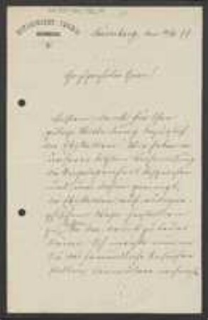 Brief von Ernst Kaufmann an Unbekannt
