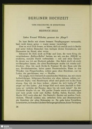 Berliner Hochzeit : Eine Erzählung In Briefform