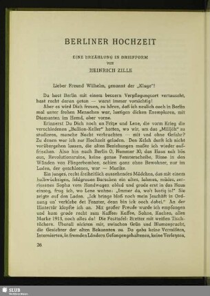 Berliner Hochzeit : Eine Erzählung In Briefform