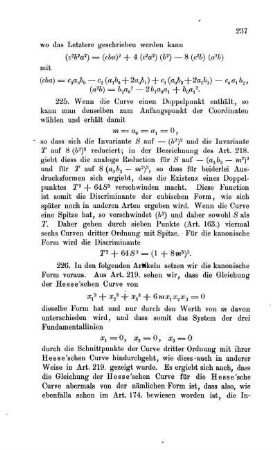 Berechnung der Invarianten mittelst der Differentialgleichung.