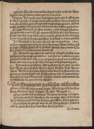 Von Freyheyt der geystlichen/ und Kirchen güttern ...