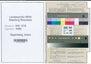 Entnazifizierung Anton Oppenberg , geb. 05.05.1901 (Stadtinspektor)