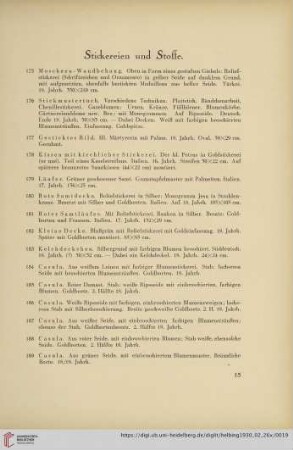 Stickereien und Stoffe (Nr. 175-192)