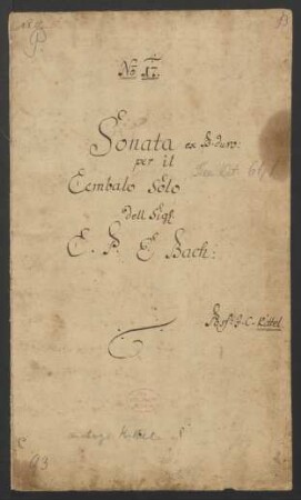 Sonaten; cemb; B-Dur; H 2; Wq 62.1