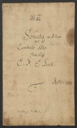 Sonaten; cemb; B-Dur; H 2; Wq 62.1
