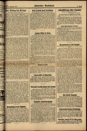 Zweite Ausgabe vom Freitag, den 24. November 1939.
