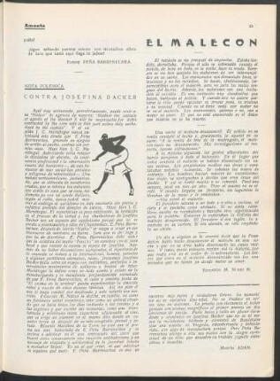 Nota polémica - Contra Josefina Backer