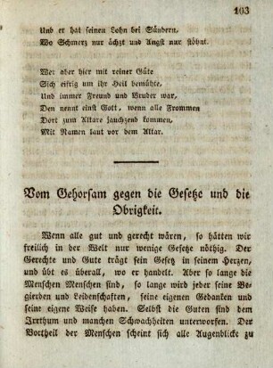 Vom Gehorsam gegen die Gesetze und die Obrigkeit