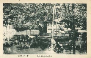 Erster Weltkrieg - Postkarten "Aus großer Zeit 1914/15". "Rastatt - Schwanengarten"