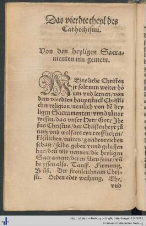 Von den heyligen Sacramenten inn gemein