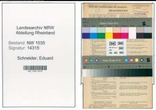 Entnazifizierung Eduard Schneider , geb. 08.03.1907 (Materialverwalter)