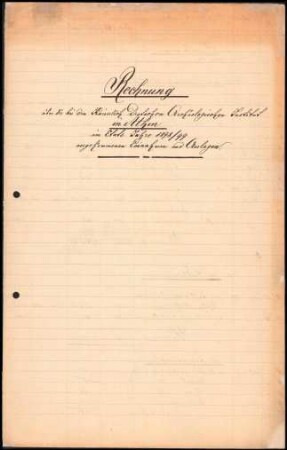 Abrechnung 1898/1899