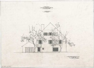 Gsaenger, Gustav; Lenggries (Bayern); Gasthaus "Altwirt", Umbau - Altwirt - Nebengebäude, Saalbau, Nordseite (Ansicht)