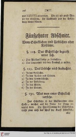 Fünfzehnter Abschnitt