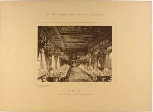 Der Bankettsaal im Residenzschloss in Dresden, aus der Mappe: Das Königliche Residenzschloss zu Dresden von Römmler & Jonas