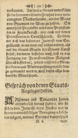 Gespräch von denen Staats-Angelegenheiten.
