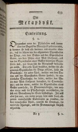 Die Metaphysik.